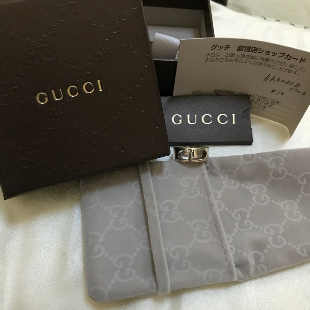 Gucci Double GG Silver Ring size 5.5 With Tags